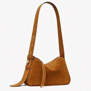 Tory Burch Romy Caramel Suede Leather Shoulder Bag NWT $398